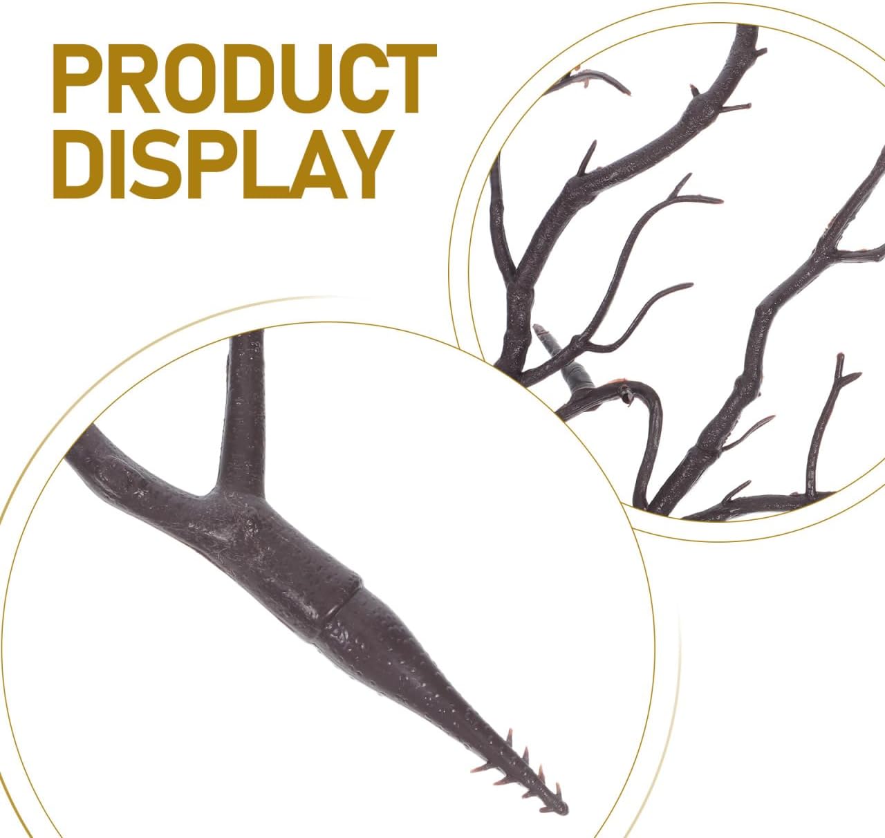 LIFKOME Artificial Antler Dried Tree Branches 13.76'' Art Witch Antler Branch Decorative Plant Twigs Plastic Dry Branches Decor for Wedding Christmas Party Home Supplies Brown 4pcs