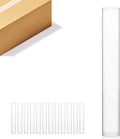 WGVI Hurricane Candle Holder Sleeve, Wide 4", Height 30", Clear Glass Cylinder Candleholder, Chimney Tube, Open Ended Candle Shade, 12 Pieces Bulk