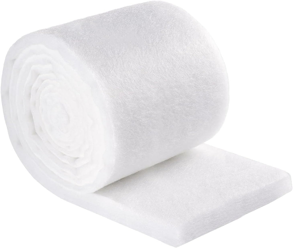 SHIGATSU Aquarium Filter Floss Rolls, 47.2 x 11.8 Inch White Cuttable Aquarium Filter Sponge for Fish Tank Filters & Small Ponds - Aquarium Filter Media for Freshwater or Marine Aquariums