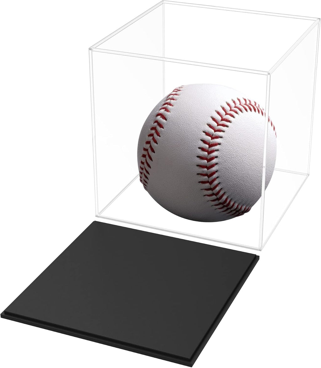 Display Case, Acrylic Box with Matt Base and Lid for Display, Super Clear Preassemly Display Case for Figures (4x4x4 inch)