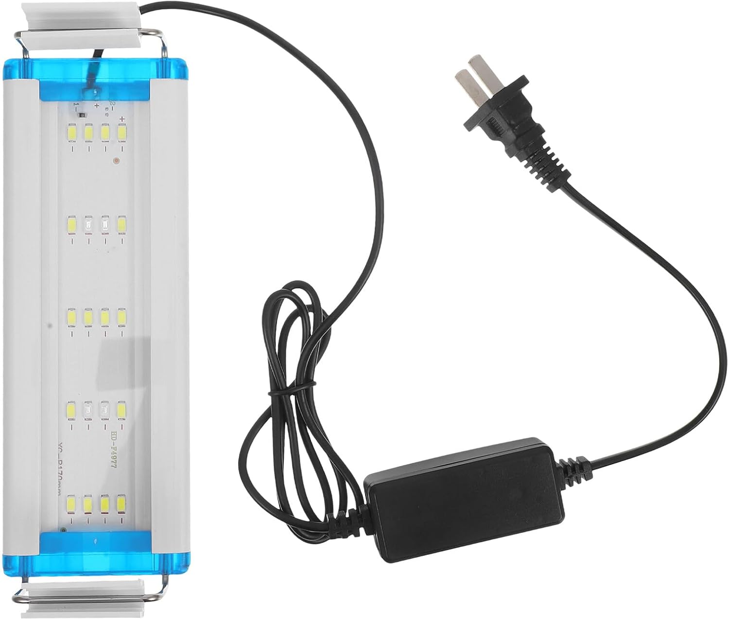 High Transmittance LED Aquarium Light Fish Tank Lamp with Blue White Light for Plant Development Energy-efficient Aquarium Accessory with US Plug for Tanks