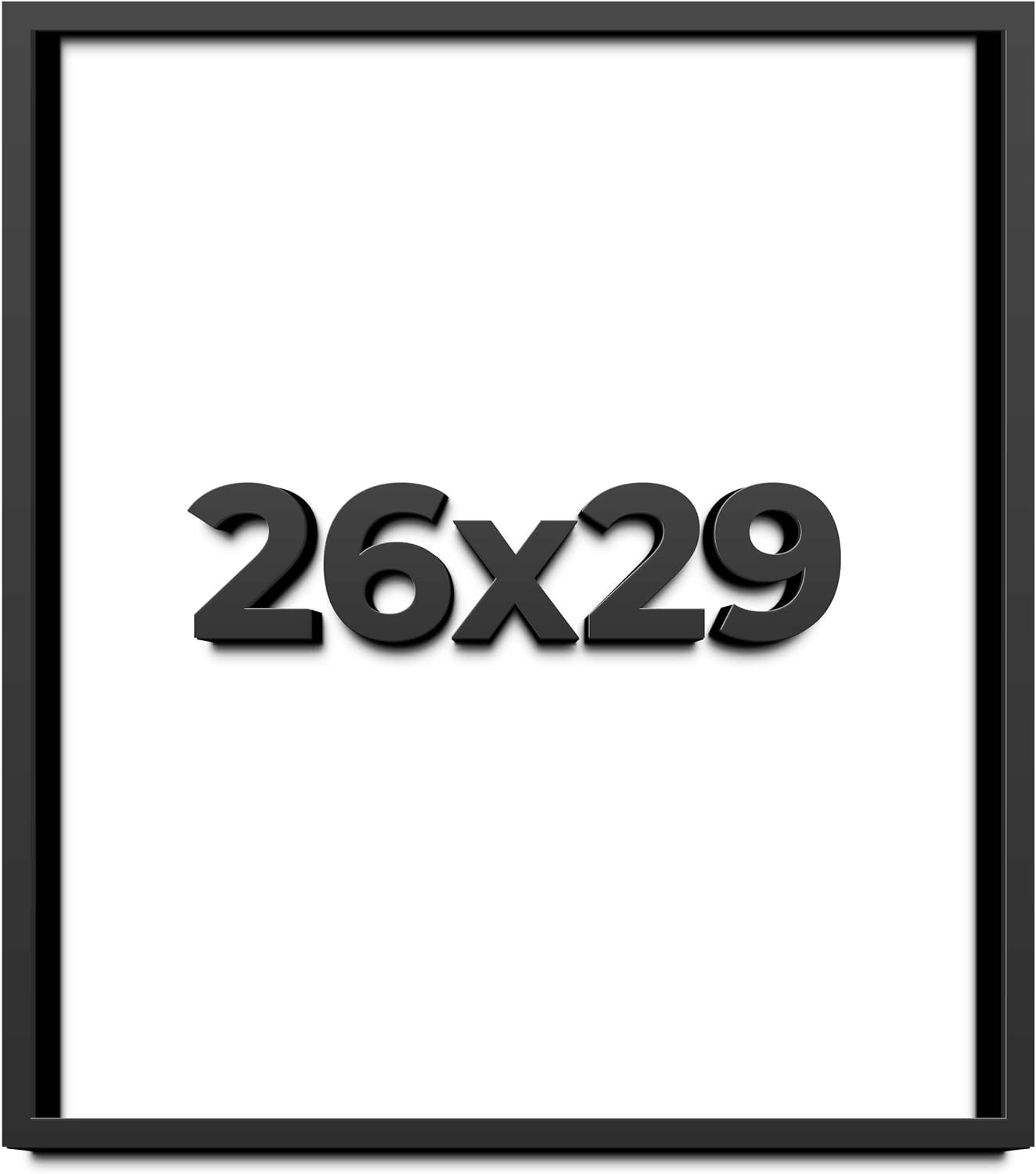 26x29 Shadow Box Frame Black | 1 Inch Deep Solid Wood Shadowbox Display Frame | UV Resistant Acrylic Plexiglass, Acid Free Backing, and Hanging Hardware | Dugan Picture Frame Style