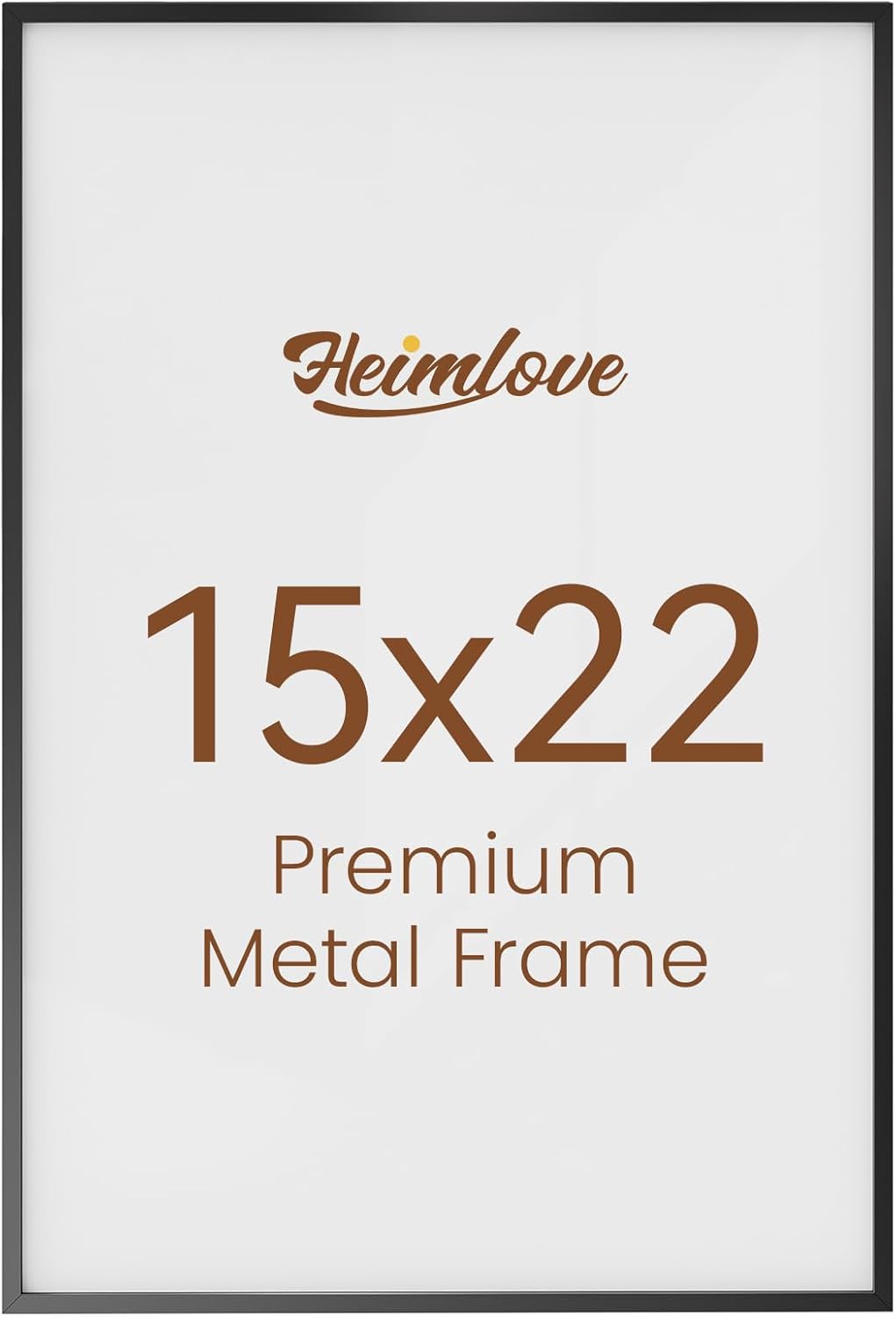 Heimlove 15x22 Metal Picture Frame,Black Aluminum Photo Frames-Real Tempered Glass,Wall Gallery Poster Puzzles Artwork frame Mounting Horizontally or Vertically Decor for Wall-1Pack