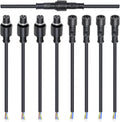 MAD OWL 3-Pin Waterproof LED Wire Connector Kit, 20 AWG 11inch/28cm Male Female Connectors with Tin Plated Joint for Various Waterproof Wires DIY (4 Set Black)