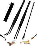 3PCS Reptile Feeding Tongs with Rubber Tips, 11.8-inch Stainless Steel Reptile Tongs and Spoon Long Feeding Tweezers for Turtles, Bearded Dragons, Geckos, Tree Frog, Tank Accessories