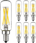 LiteHistory E12 led Bulb Dimmable 4W Equal 40W led Candelabra Bulb Daylight 5000K Clear T6 T25 E12 Edison Bulb for Ceiling Fan,Chandelier AC120V 400LM 6Pack