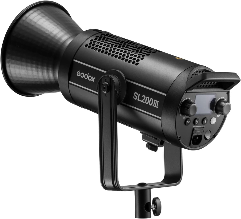 Godox SL200III Daylight LED Video Light, 200W 95600Lux @1M CRI 96+TLCI 97+ Bowens Mount LED Continuous Light, Professional Studio Light with 8 FX Effects&Silent Mode
