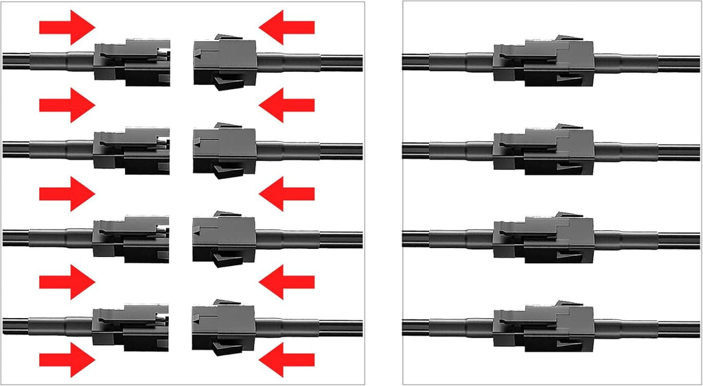 4PCS 40 inch 4Pin Extension Cords and 4PCS 2-Way Splitters for LED Motorcycle ATV Trikes Golf Car Light Multi-Color Neon Strip Trucks Rock Lights