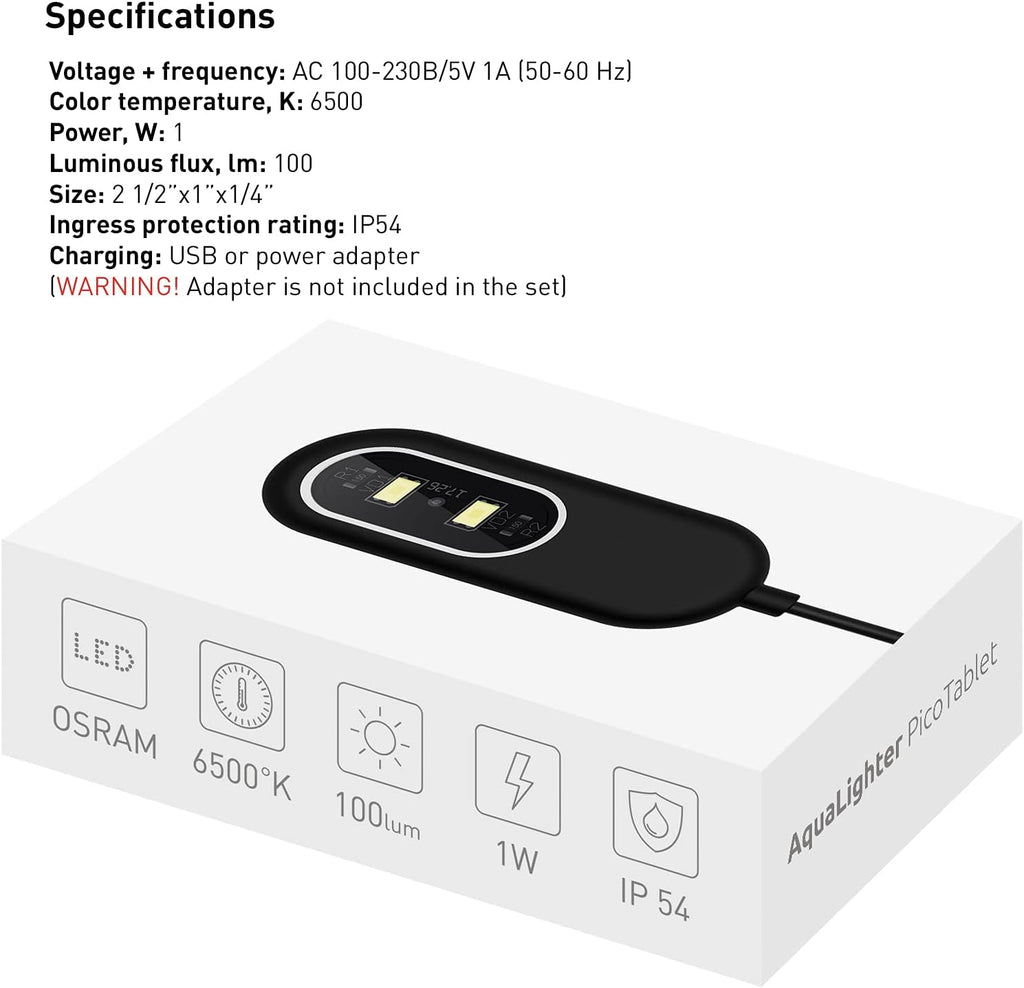 Led Aquarium Light - Innovate Flexible LED lamp Freshwater Aquarium - Fish Tank Light - Pico&Nano Soft Plus (for Aquariums up to 3 gal, Black)