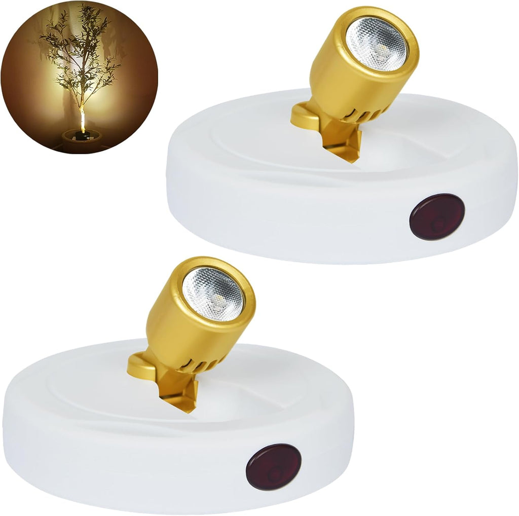 LED Spotlight Indoor,Rechargeable Battery Uplighting Indoor, Mini Accent Spot Lights for Plants Tree Wall Art Display Painting Artwork Portrait Dartboard Closet Gallery Photo-White 2Pack