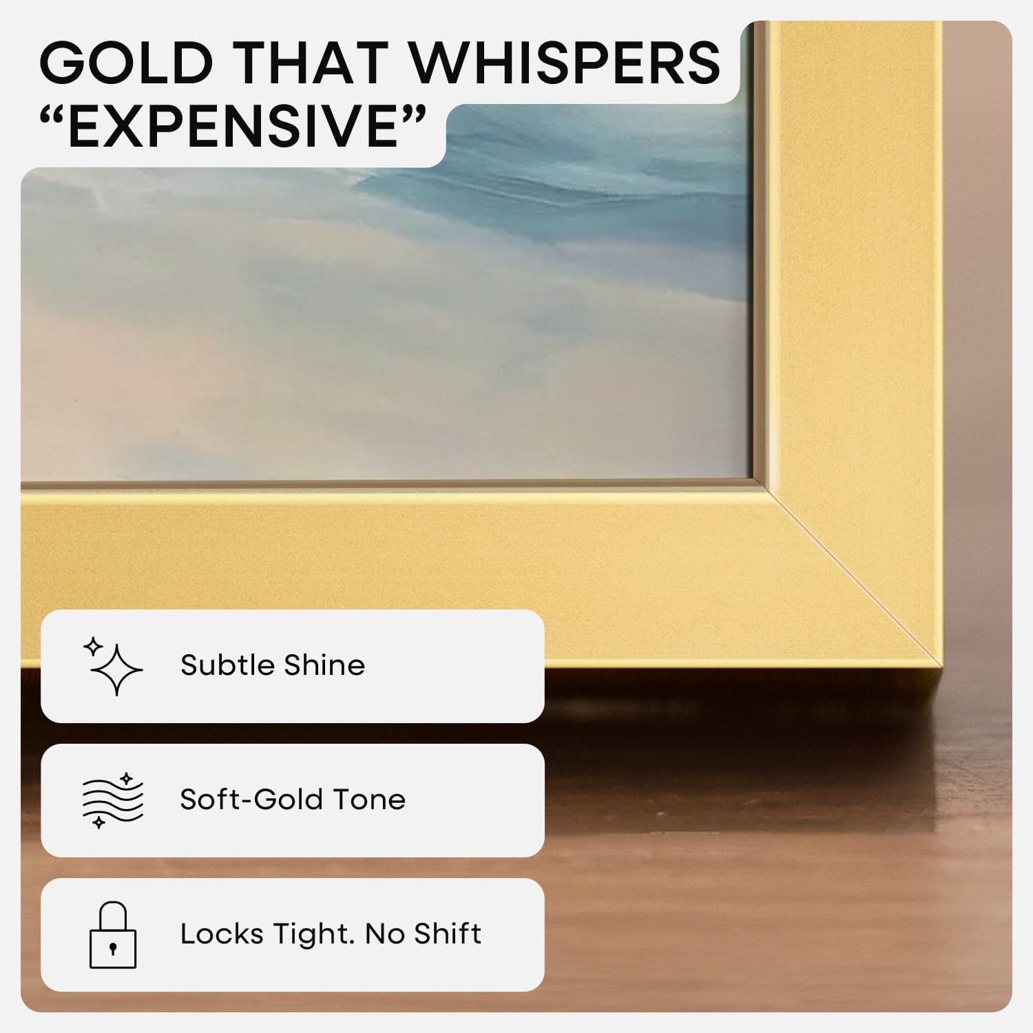 Homeforia 12x18 Picture Frame Gold, High End Metal 12x18 Poster Frames with Mat 8.5x11 Photo, 12 x 18 Gold Frame Matted to 8.5 by 11 Print, 18x12 Thin Hanging Frame, Tempered Glass, Wall Kit, Set of 3