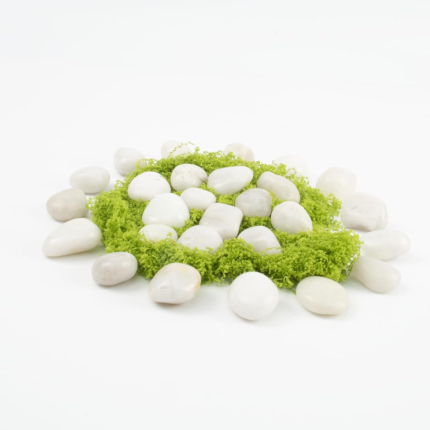 Natural White River Pebbles - LOOIOOJ 20 Lbs Polished Decorative Rocks, 0.5-1 inch, for Aquariums, Gardens, and Indoor Plant Drainage (White, Weight: 20 LB)