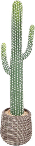 bellacat 32in UV Resistant Fake Cactus with Brown Decorative Pot, Realistic Faux Cactus Plants Indoor, Artificial Cacti for Table Living Room Office Porch Home & Outdoor Decor
