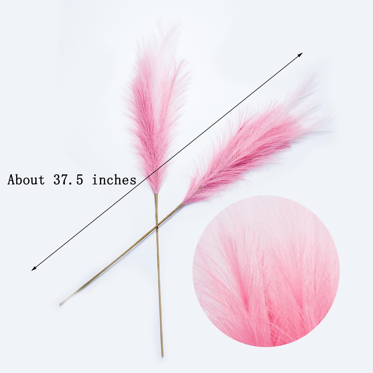 UiiziC Faux Pampas Grass Dried Fluffy 6pcs 37.5" Artificial Ascendant Grass for Vase Fillers Wedding Party Bouquets Home Hotel Centerpieces Decor (Deep Pink and Light Pink)