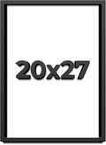 20x27 Shadow Box Frame Black | 1 Inch Deep Solid Wood Shadowbox Display Frame | UV Resistant Acrylic Plexiglass, Acid Free Backing, and Hanging Hardware | Dugan Picture Frame Style