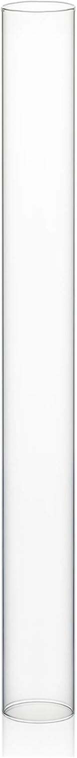 WGVI Hurricane Candle Holder Sleeve, Wide 3", Height 30", Clear Glass Cylinder Candleholder, Chimney Tube, Open Ended Candle Shade, 1 Piece