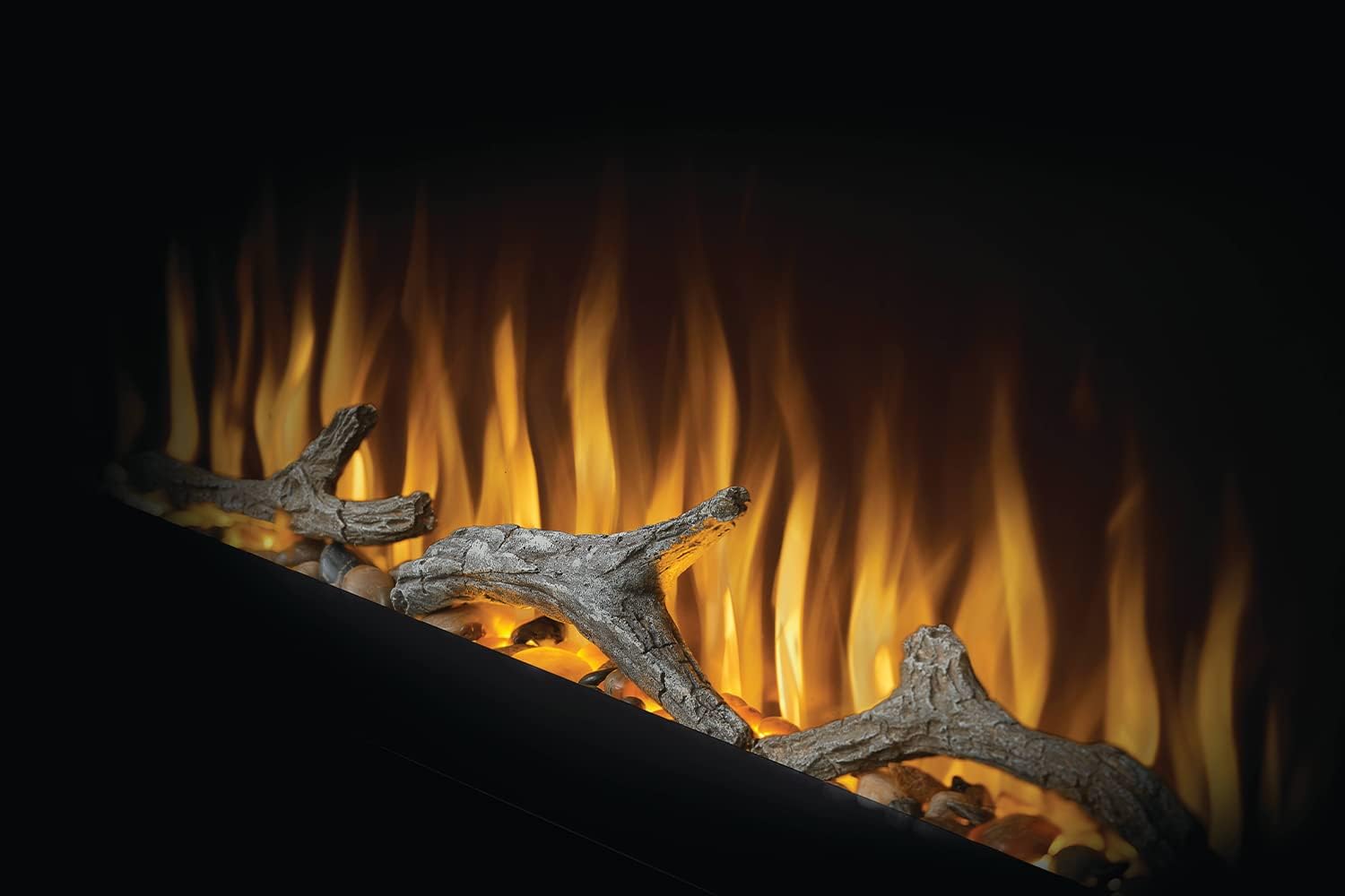 Driftwood Log Kit with Rocks for Entice™ 72 - NEF-DRAK72 - Realistic Driftwood Logs, Natural Looking Rocks, Easy Customization of Entice Electric Fireplace