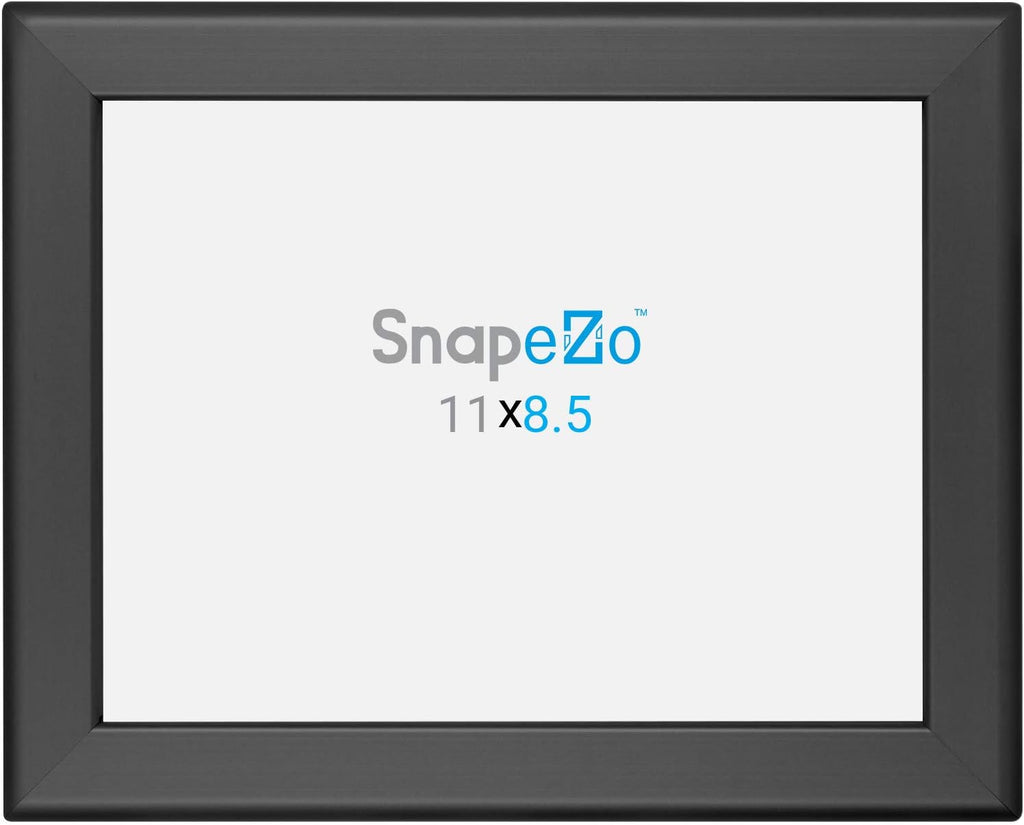SnapeZo Certificate Frame 8.5x11, Black, 1.25 Inch Aluminum Profile, Front-Loading Snap Frame, Wall Mounting, Professional Series