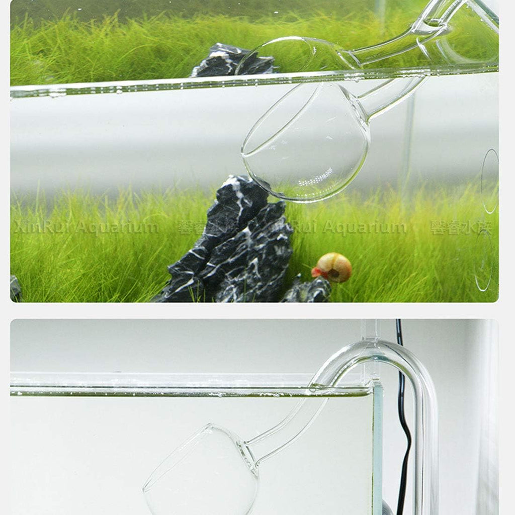 Hamiledyi Aquarium Glass Lily Pipe Set Lily Surface Skimmer Inflow and Lily Outflow for Aquarium Filter Tubing Freshwater Fish Planted Aquarium Tank