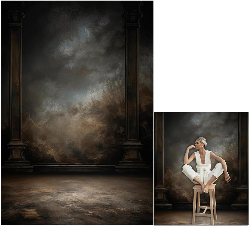 6.5x10ftDark Vintage Photography Backdrops Portrait Photo Backdrop Wedding Bridal Show Birthday Background for Studio Props