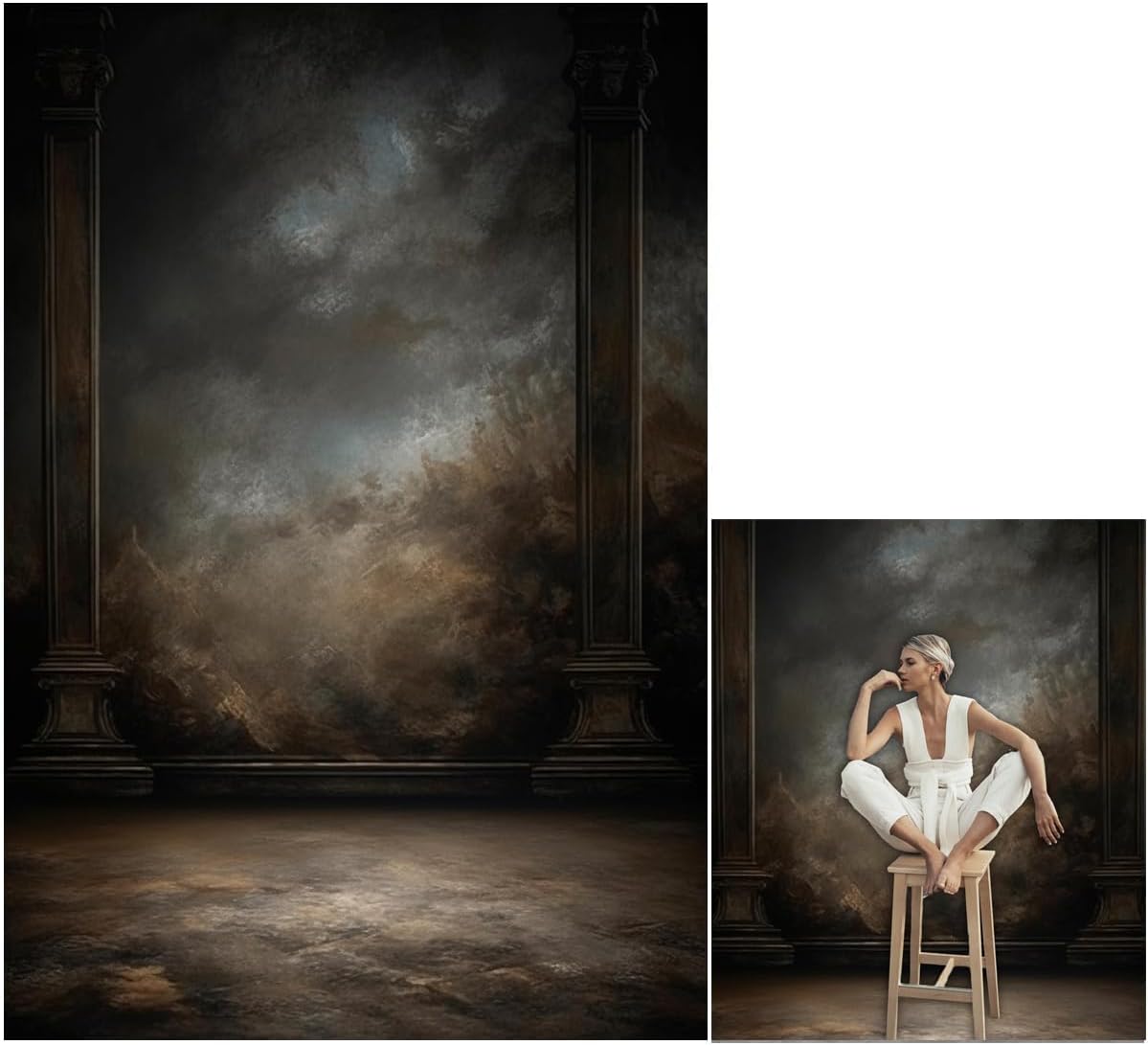 3x5ftDark Vintage Photography Backdrops Portrait Photo Backdrop Wedding Bridal Show Birthday Background for Studio Props