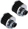PTNHZ Universal 2 PCS 12mm Auto Cone Mini oil Air Intake Filter Crankcase Vent Valve Cover Breather Filter Flow Air Filters Black