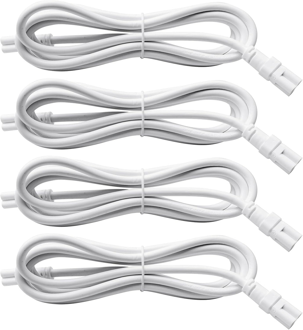 DiCUNO T5 T8 Tube Light Extension Cords 6.6FT, Female to Female Double end 3 Pin LED Tube Connector Cable, Power Extension Wire for LED Integrated Single Fixture, Garage Light, Pack of 4