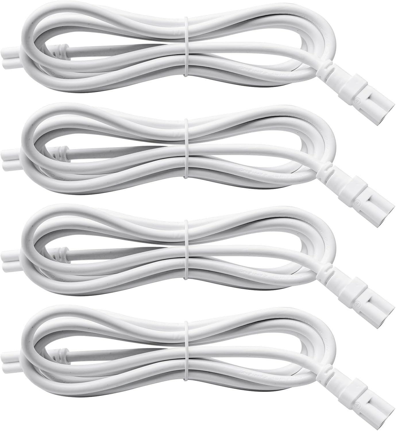 DiCUNO T5 T8 Tube Light Extension Cords 6.6FT, Female to Female Double end 3 Pin LED Tube Connector Cable, Power Extension Wire for LED Integrated Single Fixture, Garage Light, Pack of 4