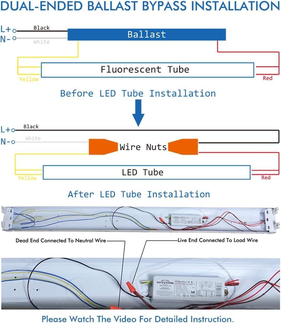 T8 LED Tube Light Bulbs 4 Foot 20W 40W Equivalent 4000K Natural White 2000LM, T8 T10 T12 Fluorescent Replacement, Dual-end Powered Ballast Bypass, Frosted Cover ETL Listed for Shop 16-Pack