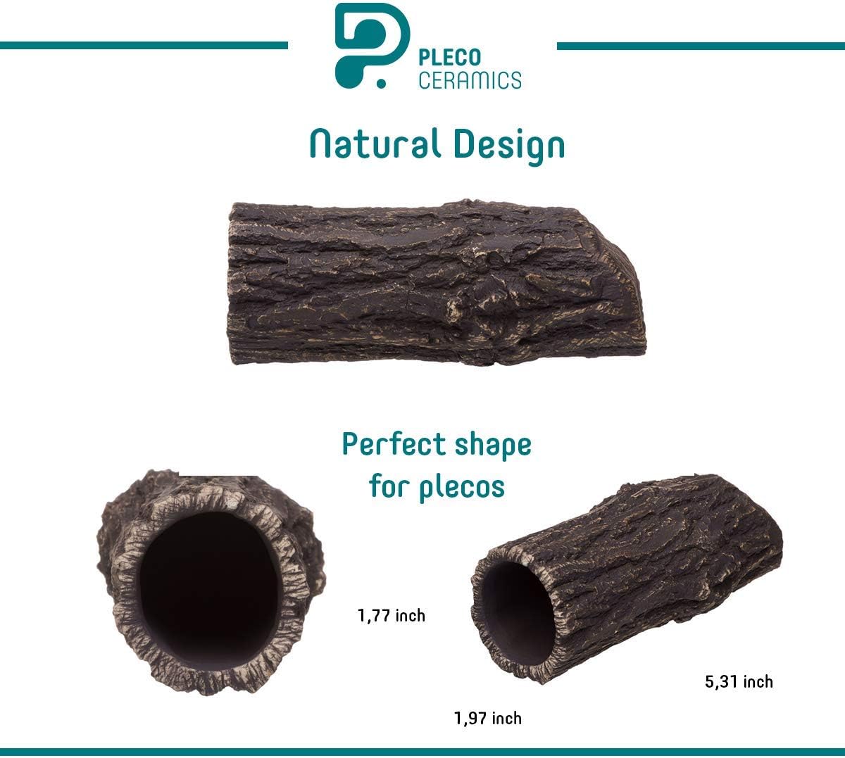 Plecoceramics Pleco Cave Natural Breeding Ceramic Decorations Fish Tank Aquarium Medium Size (4 pcs)