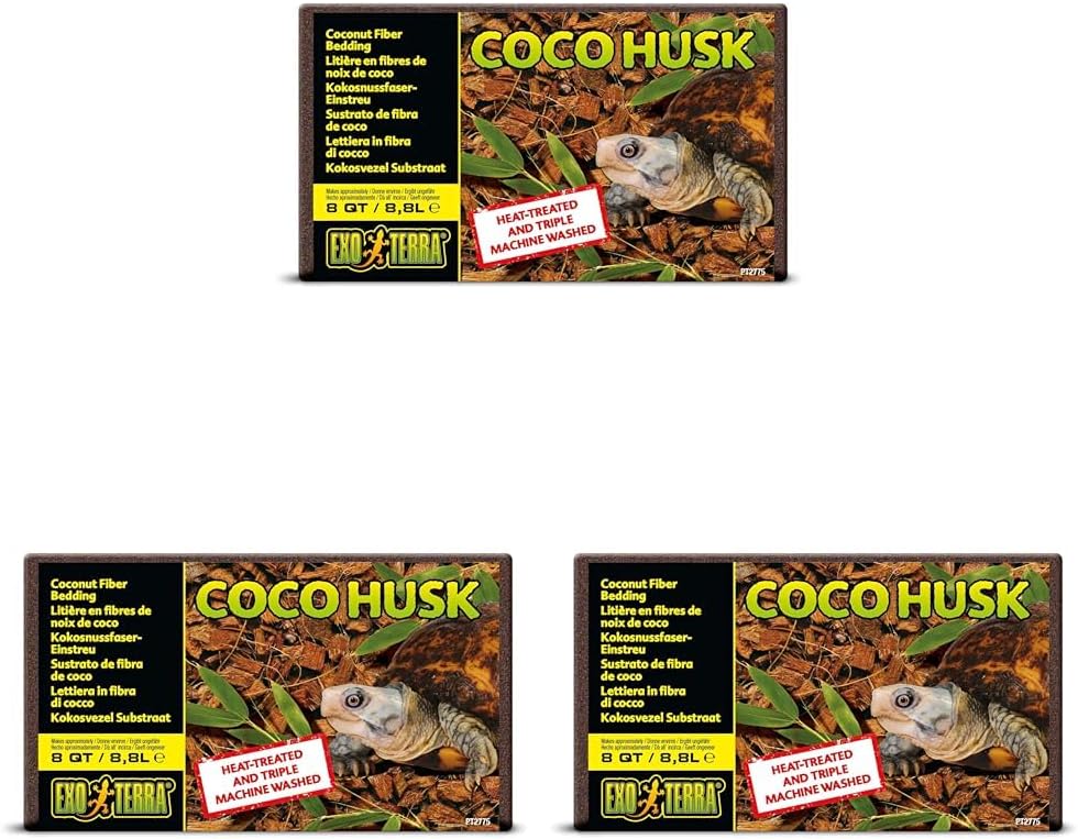 Exo Terra Coco Husk Terrarium Substrate, 8-Quart (Pack of 3)