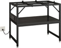 15-20 Gallon Fish Tank Stand with Power Outlets, Aquarium Stand with 2-Tier Storage Shelves,Heavy Metal Reptile Tank Stand Fish Tank Shelf for Home Office,Black