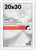 Americanflat 20x30 Poster Frame with Polished Plexiglass - White Picture Frame - Wide Photo Frames Made of Engineered Wood for Vertical or Horizontal Wall Display - Epic Collection - White