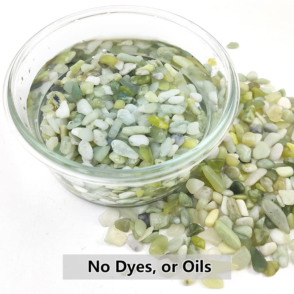 2LB Succulent and Cactus Jade Pebbles, 3/8 Inch Natural Decorative Polished Stones, River Rocks for Indoor Plants, Vases, Planters and Outdoor Gardening