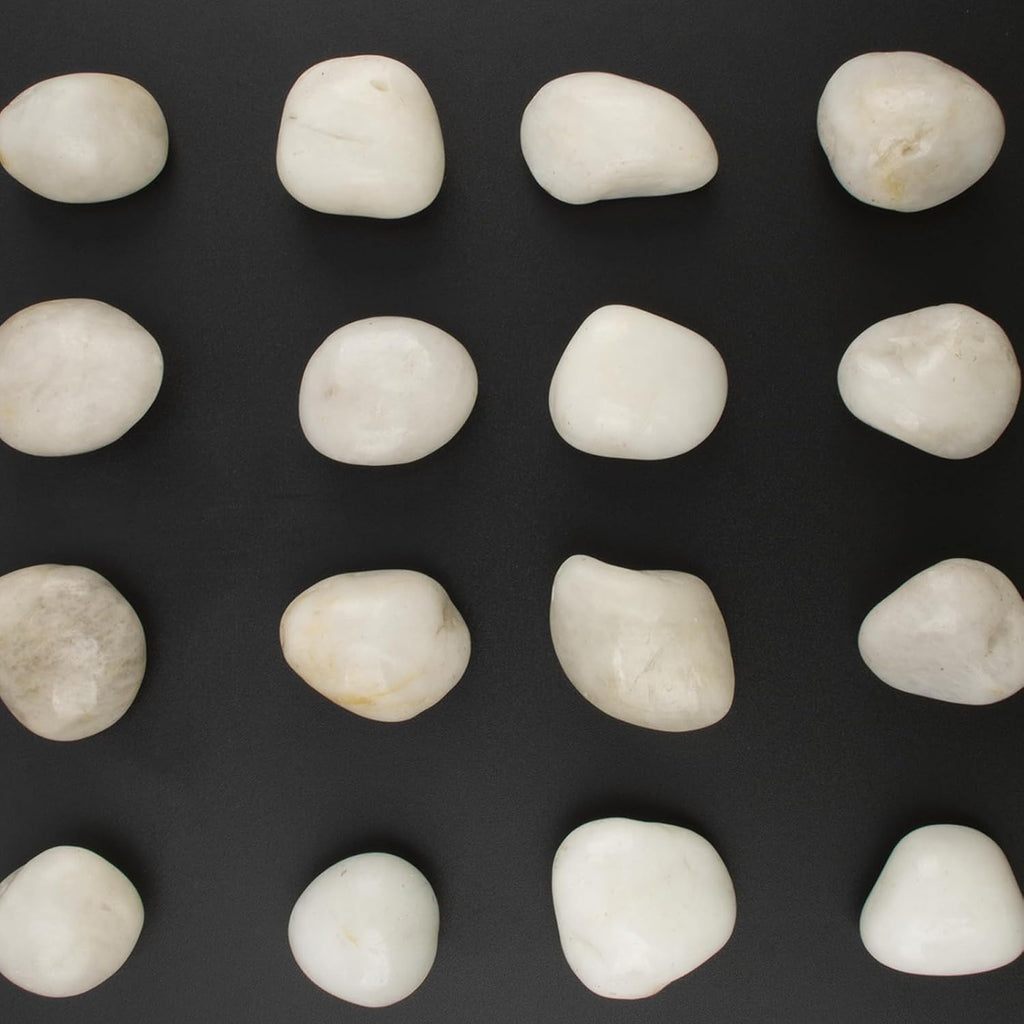 40lbs White River Rocks - 1-2Inch Natural White Rocks for Potted Plants, Decorative Rocks for Landscaping, and River Rocks for Aquariums (Weight : 40 LB, White)