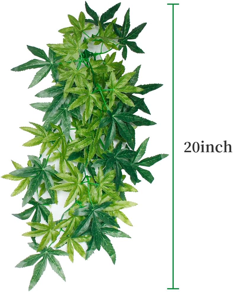 Dsoar 50cm/20in Aquarium Decorations Plants Artificial Fake Plastic Water Grass Plants for Fish Tank Aquarium Decor Artificial Hanging Plants