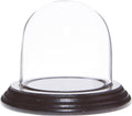 Plymor 3" x 3" Glass Display Dome Cloche (Dark Mahogany Veneer Base)