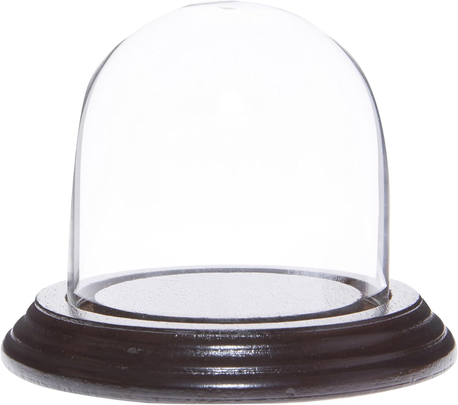 Plymor 3" x 3" Glass Display Dome Cloche (Dark Mahogany Veneer Base)