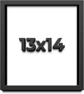 13x14 Shadow Box Frame Black | 1 Inch Deep Solid Wood Shadowbox Display Frame | UV Resistant Acrylic Plexiglass, Acid Free Backing, and Hanging Hardware | Dugan Picture Frame Style