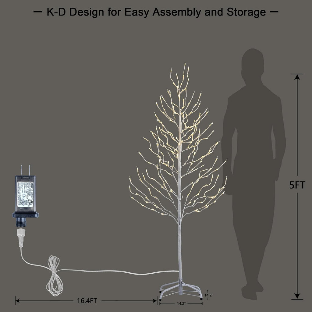 LIGHTSHARE 5FT 200L Lighted Star Light,Warm White Lighted Tree Decoration Light,Home/Festival/Party/Christmas,Indoor and Outdoor Use