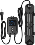 AQQA Aquarium Heater,64-95°F Fast Heating Double Quartz Glass Tube Fish Tank Heater,High-definition LCD Controller Displays Real-time Power,Anti-dry and Over-temperature Protection (1400W 260-380 Gal)