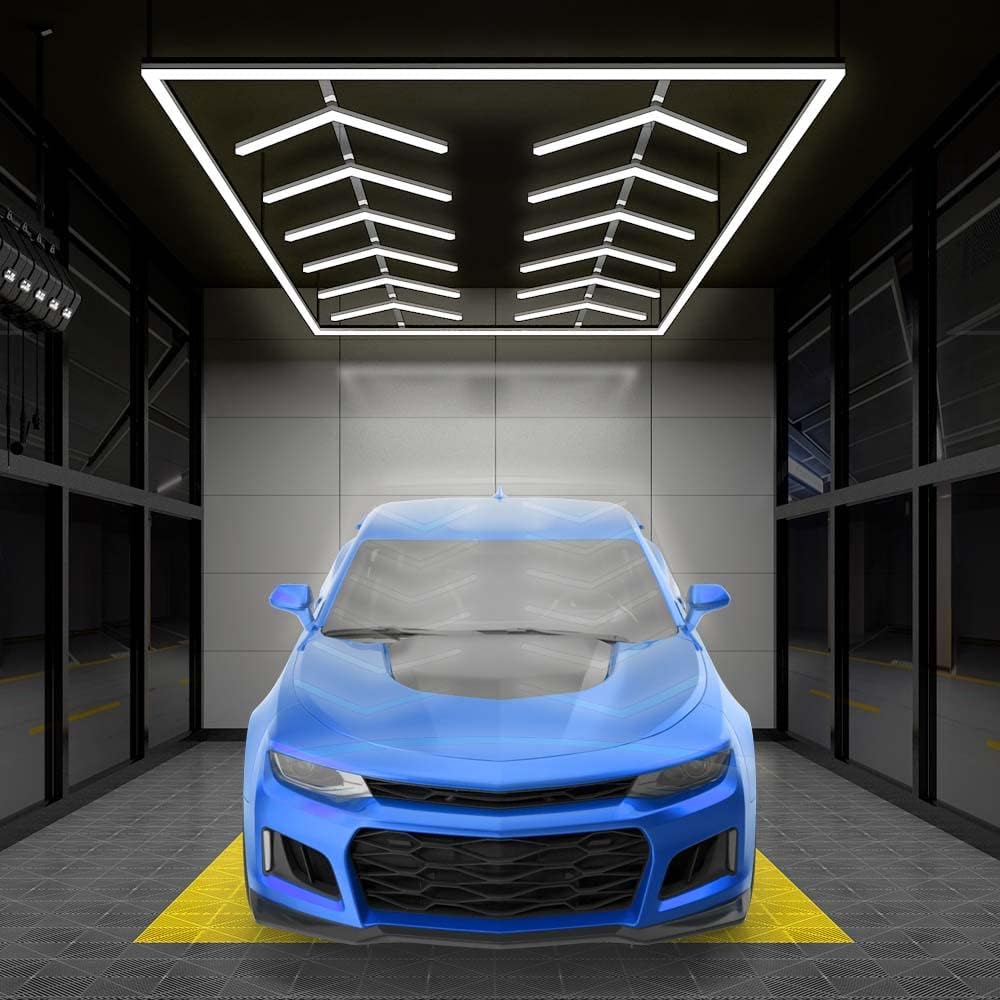 Neatfi LED Ceiling Garage Lights, 42,240 Lumens, 6500K, Ceiling Lights for Garage, Auto Shops, Car Detailing, Workshop, Gym, Basement, Warehouse, Barber Shop & Beauty Salons (12 Arrows, Cool White)