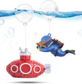 CousDUoBe 2.1 in Mini Floating Submarine Fish Tank Decoration Set，Cute Retro Submarine Set and Floating Diver,Aquarium Decorations Resinous Betta Fish Tank Accessories