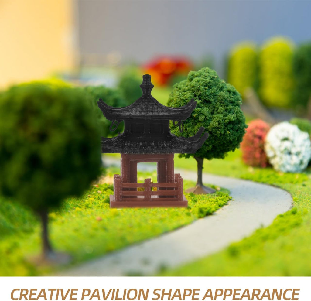 SUPVOX Mini Chinese Pavilion Sculpture 1.3 Inch Micro Landscape Ornament for Aquarium Bonsai Garden Decor Chinese Style Pavilion Statue for Indoor and Outdoor Use