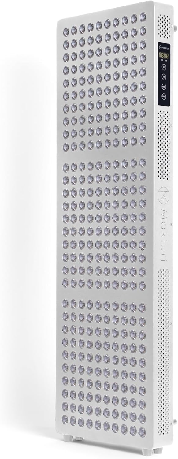 Makiuri Red Light Therapy Lamp | LED Light Therapy Panel for Face & Body | Infrared & Red Light in 5 Wavelengths | Supports Relaxation, Skin Appearance & Overall Wellness | Neptune (White 300 LED)
