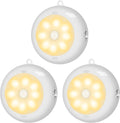BLS 3.3” Motion Sensor Light Indoor AA Battery Powered, Under Cabinet Lighting Battery Operated, Magnetic Stick on LED Puck Nights Lights for Kitchen, Wall, Stair, Dimmable, 3000K Warm White (3 Pack)