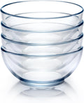 NUTRIUPS 7 Inch Medium Glass Prep Bowls, Tempered Glass Bowl Set of 4 Microwave and Oven Safe (7 inch, Set of 4)