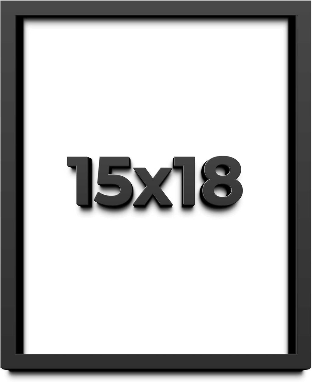 15x18 Shadow Box Frame Black | 1 Inch Deep Solid Wood Shadowbox Display Frame | UV Resistant Acrylic Plexiglass, Acid Free Backing, and Hanging Hardware | Dugan Picture Frame Style