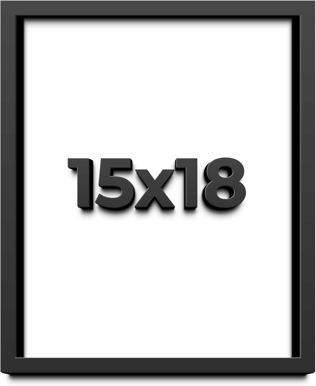 15x18 Shadow Box Frame Black | 1 Inch Deep Solid Wood Shadowbox Display Frame | UV Resistant Acrylic Plexiglass, Acid Free Backing, and Hanging Hardware | Dugan Picture Frame Style