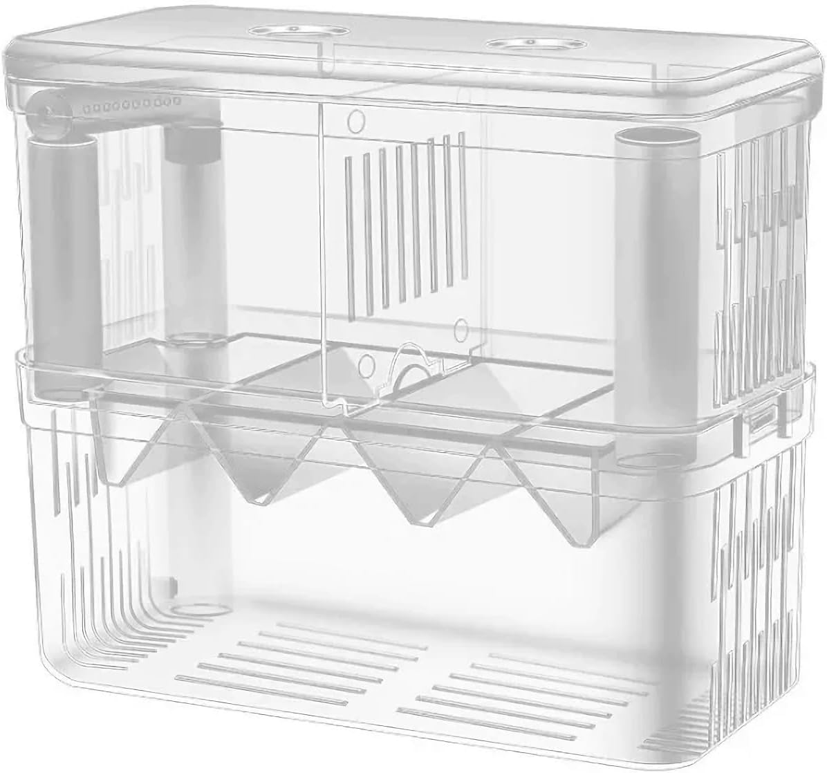 J-star Large Fish Breeder Box for Aquarium Tank, Acrylic Breeding Box for Guppy/Betta/Shrimp/Clownfish, Baby Fish Hatchery & Isolation Tank